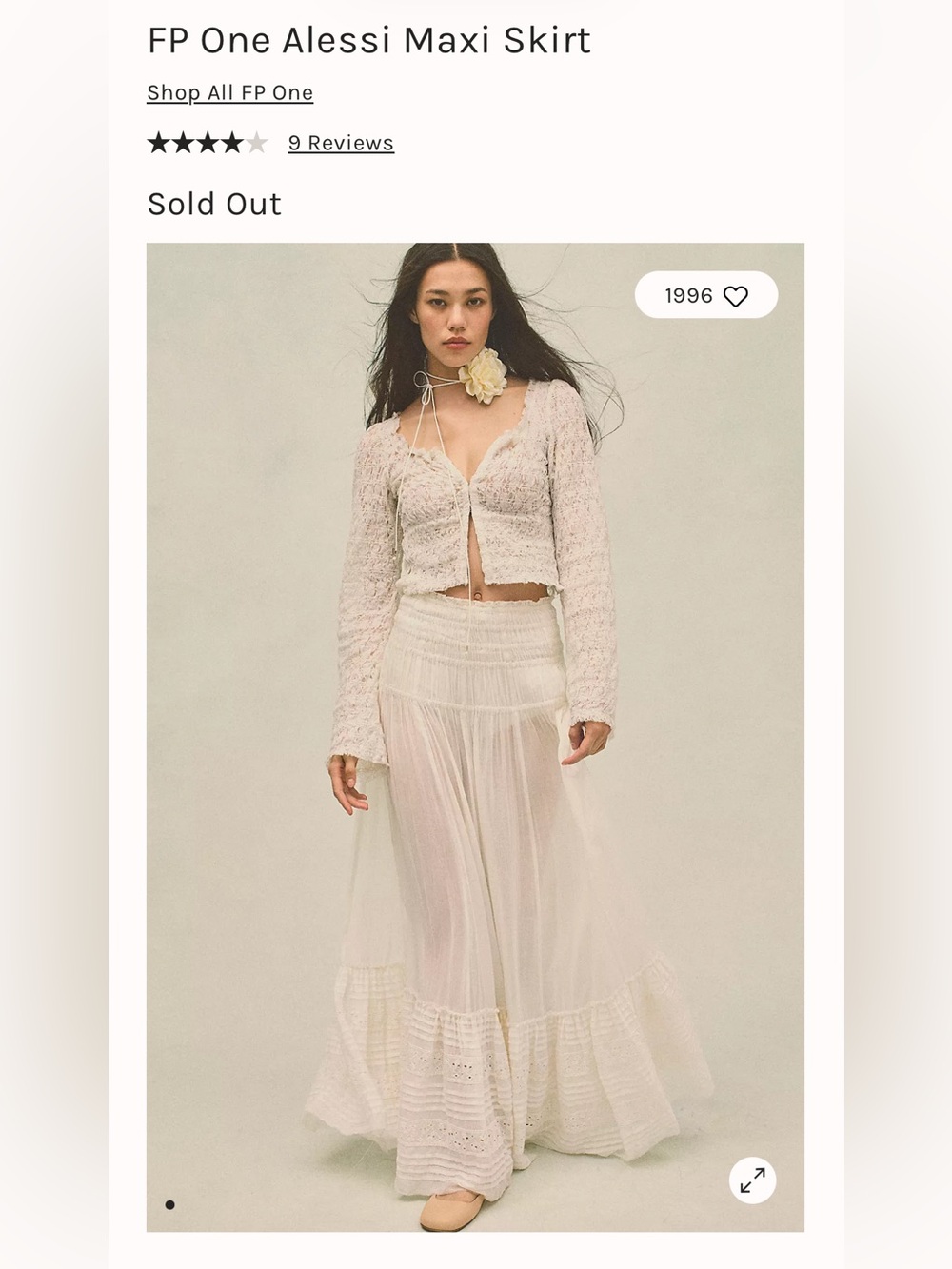 Free People Alessi Sheer Embroidered Maxi Skirt